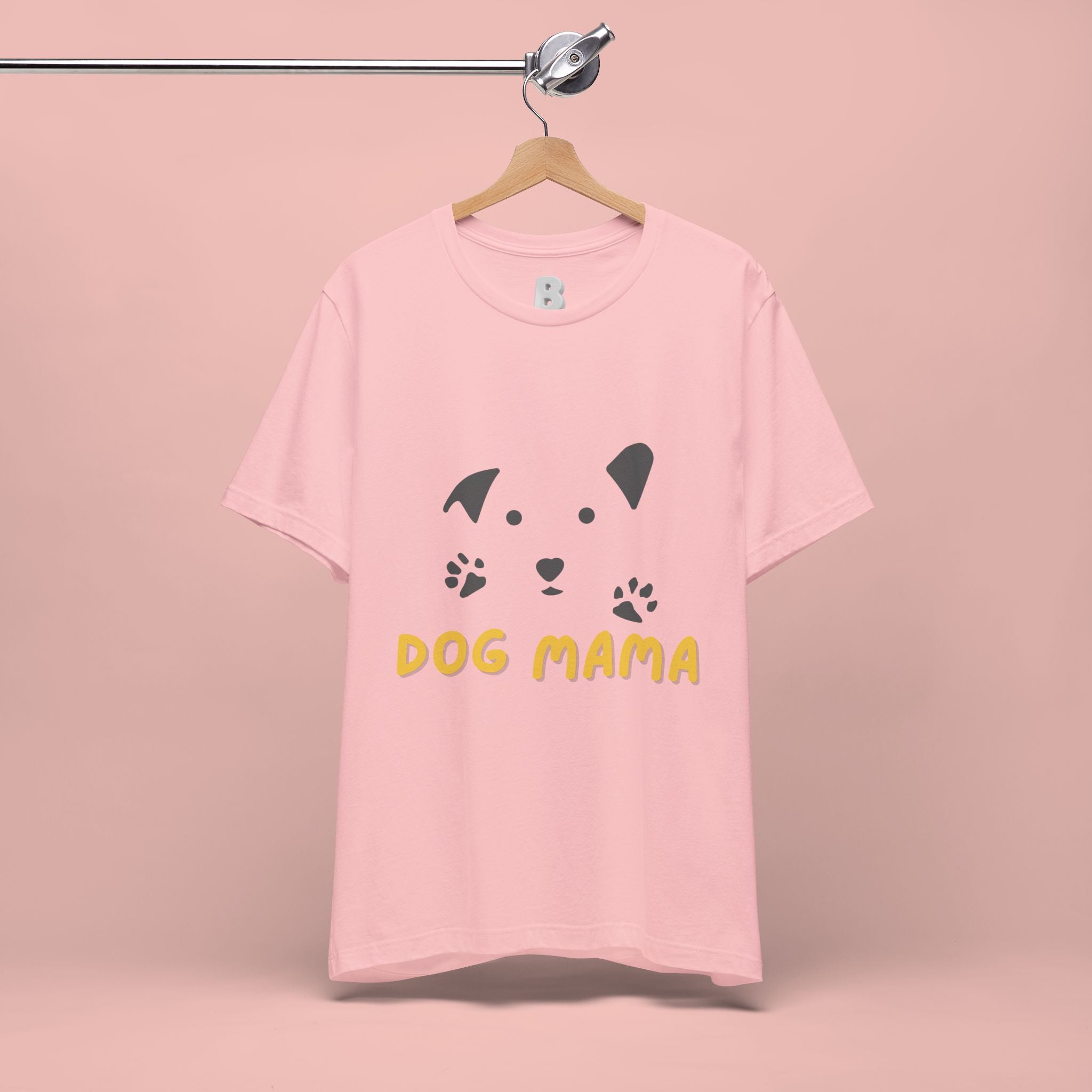 Dog Mama Graphic Tee — Cute Paw Print Dog Face T-Shirt for Dog Lovers