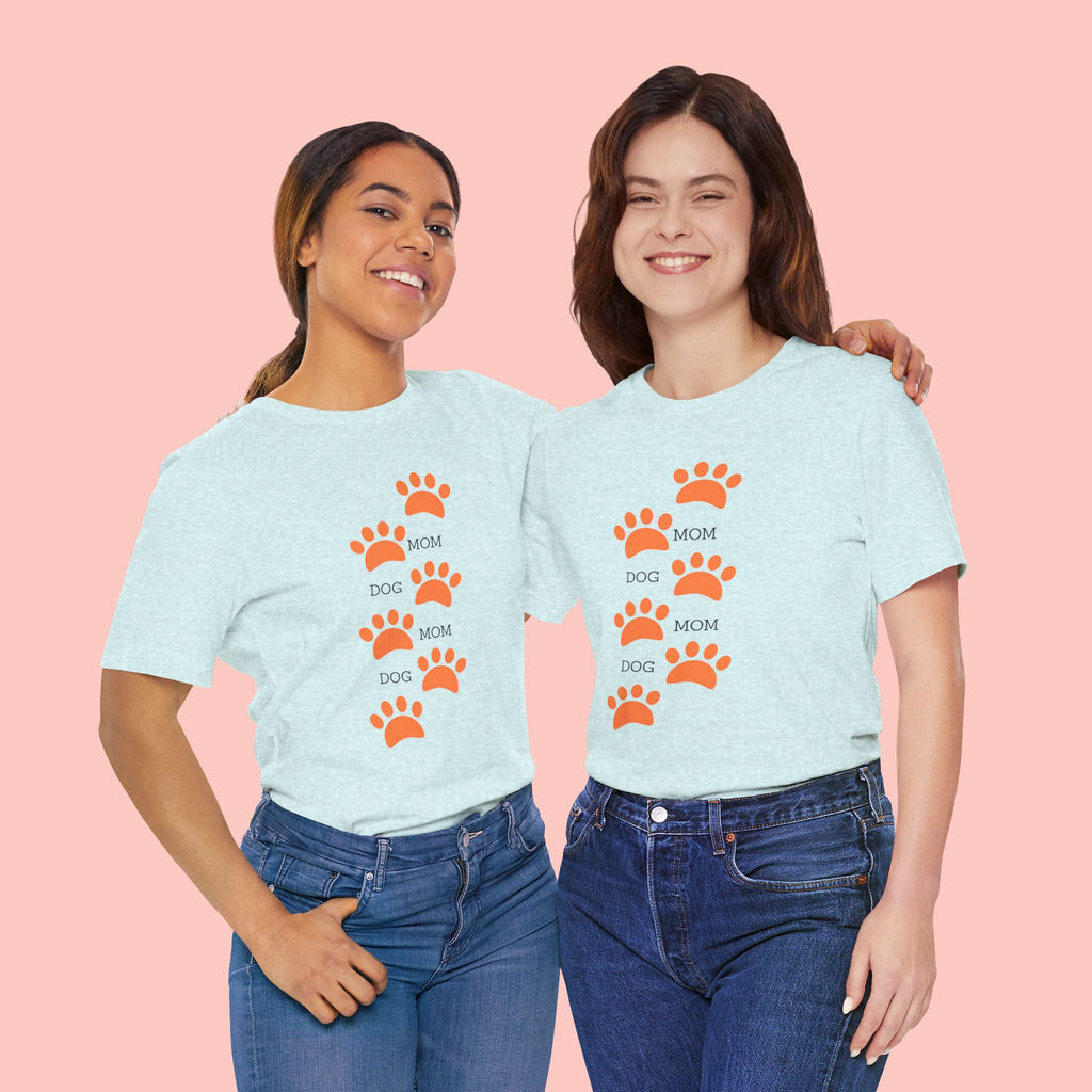 Dog Mom Paw Print T-Shirt — Cute Pet Lover Graphic Tee
