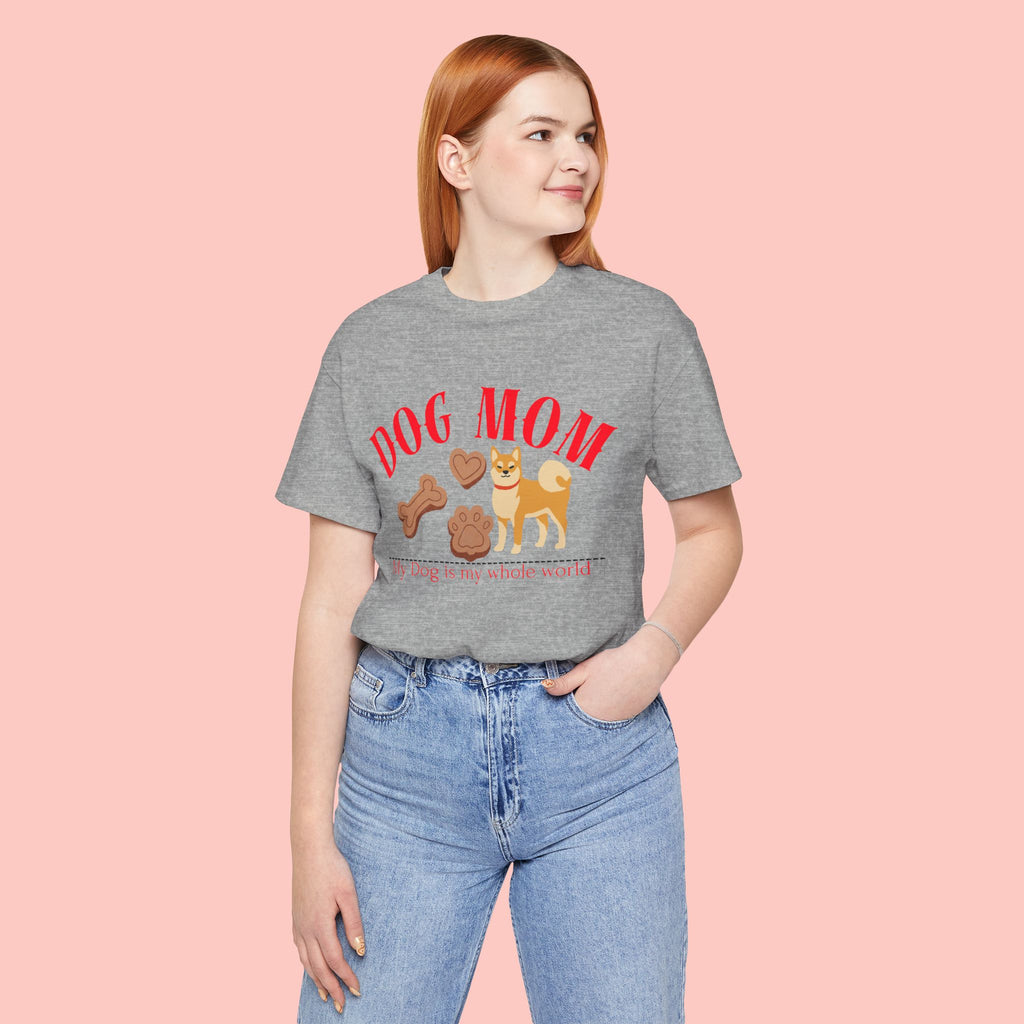 Dog Mom T-Shirt — Cute Shiba & Treats “My Dog Is My Whole World” Tee