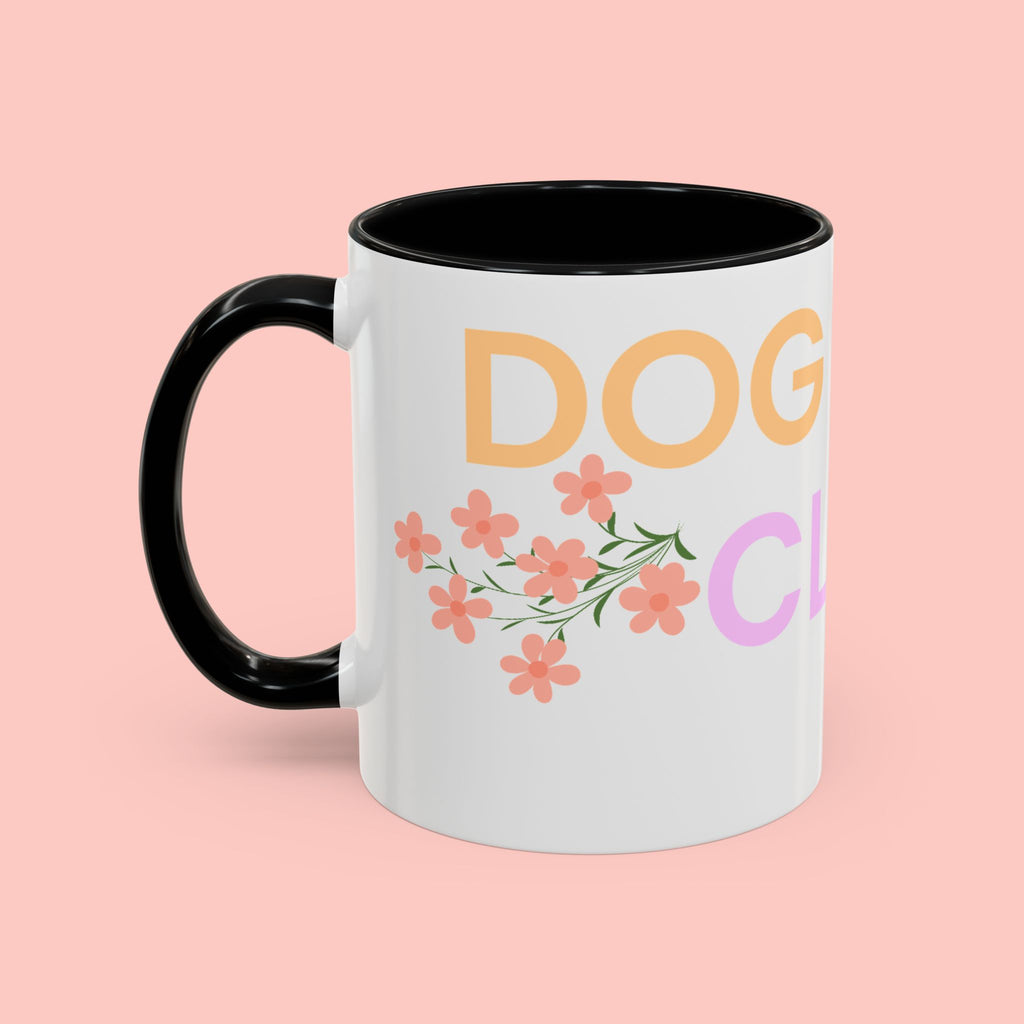 Dog Mom Club Accent Coffee Mug – Colorful Paw Print 11/15oz
