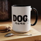 Dog Mama Accent Coffee Mug — Cute Black & White Pet Lover Gift (11/15oz)