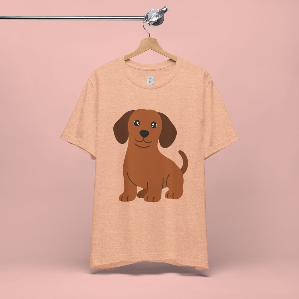 Dachshund Puppy Graphic T-Shirt — Cute Brown Dog Tee