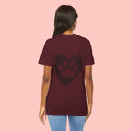 T-Shirt — Heart Pawprint Fingerprint Design (Pet Lover Gift)