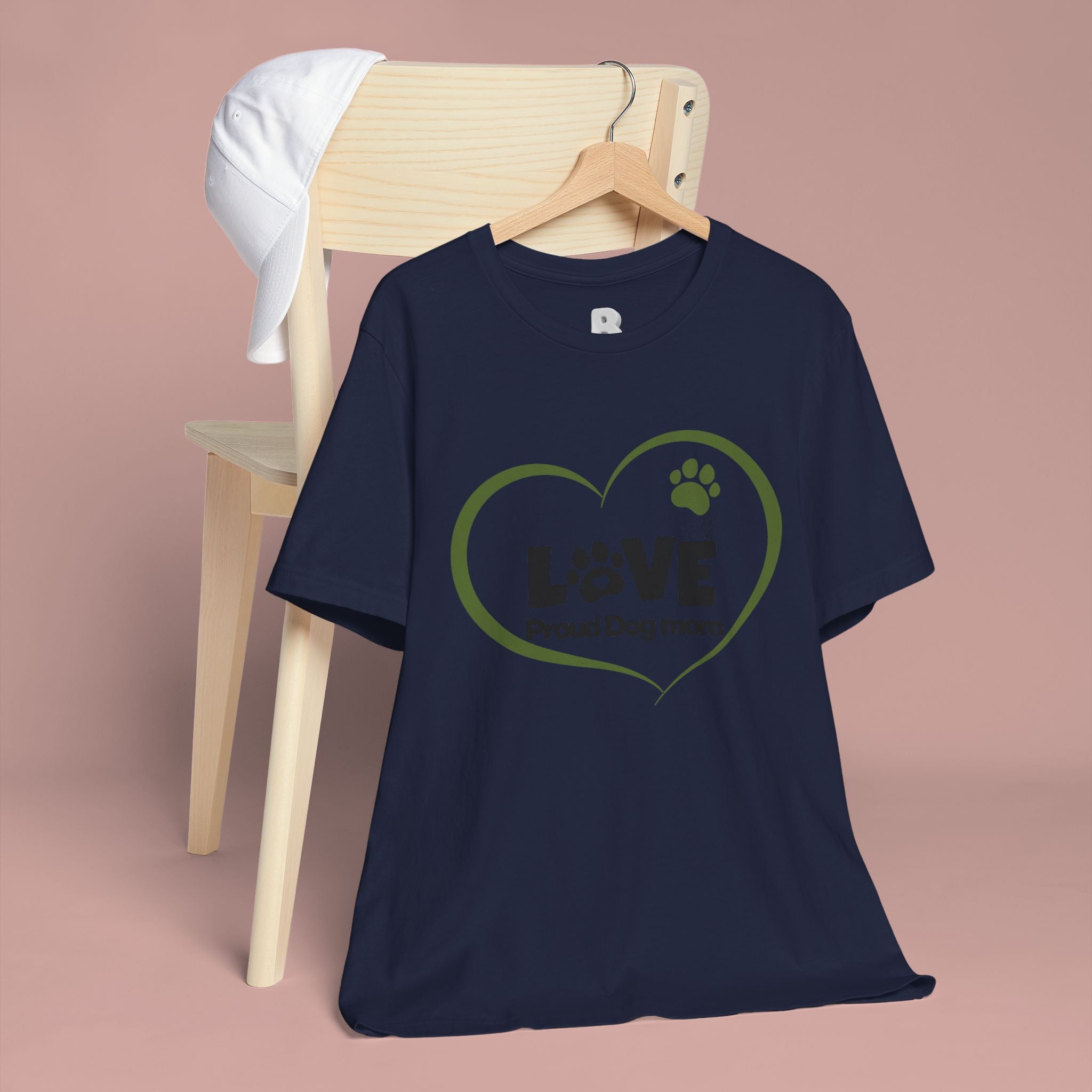 Dog Mom Love T-Shirt — "LOVE Proud Dog Mom" Heart Paw Tee