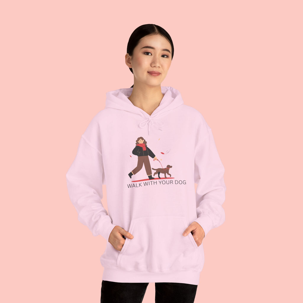 Dog Walk Hoodie — "Walk With Your Dog" Cozy Pet Lover Sweatshirt
