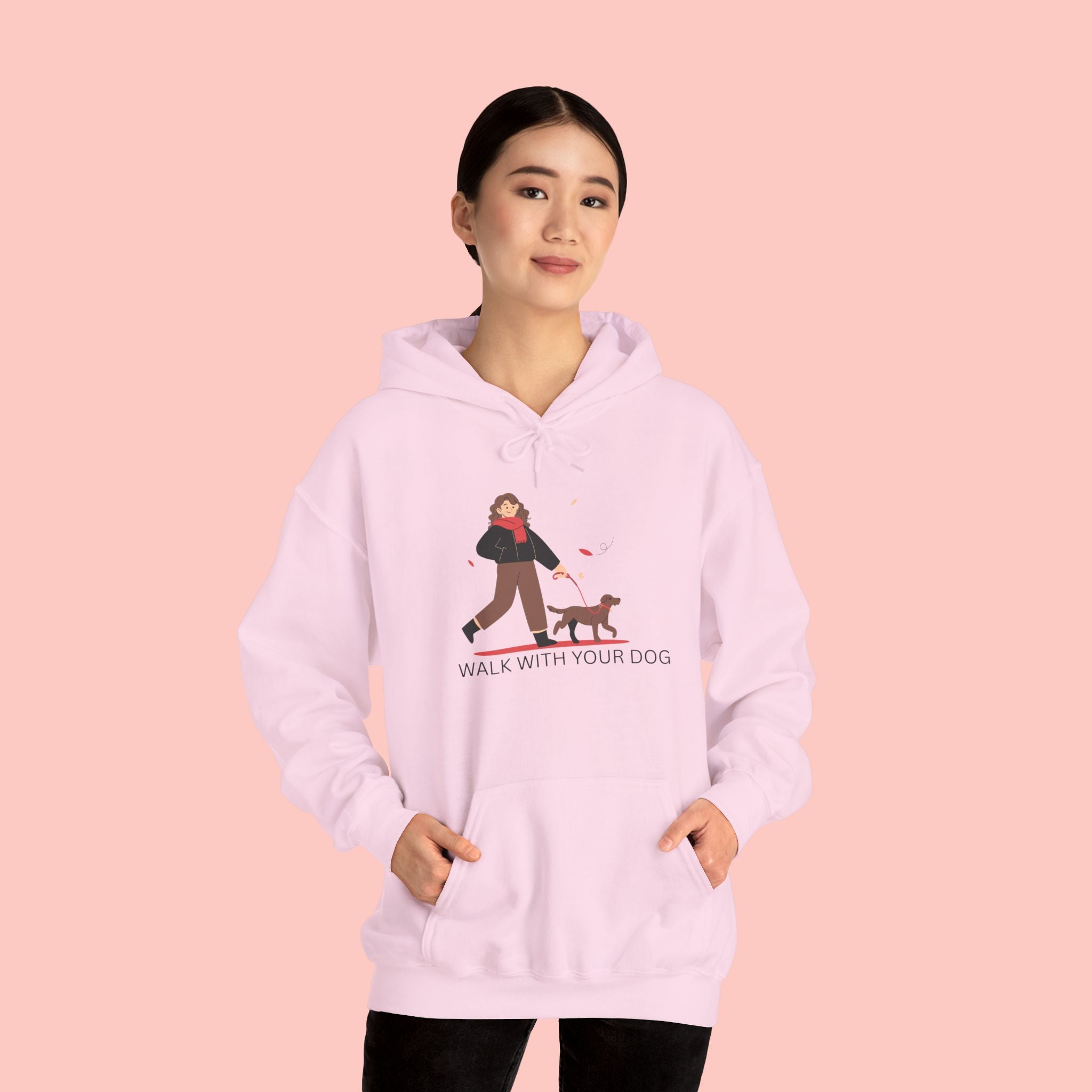 Dog Walk Hoodie — "Walk With Your Dog" Cozy Pet Lover Sweatshirt