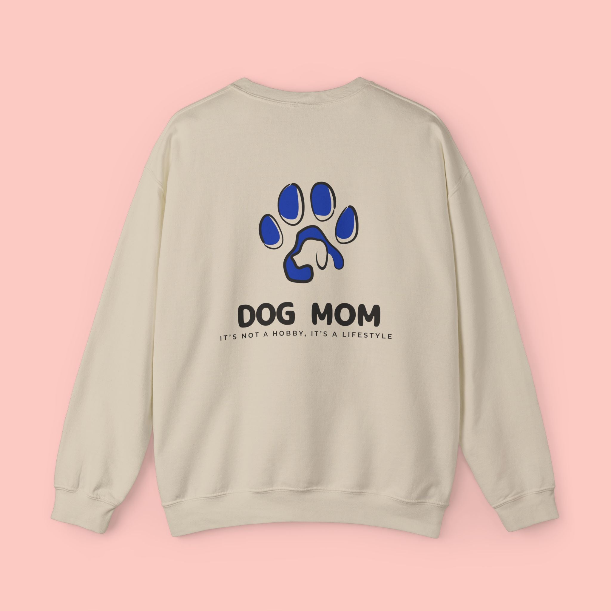 Dog Mom Crewneck Sweatshirt — Blue Paw Graphic