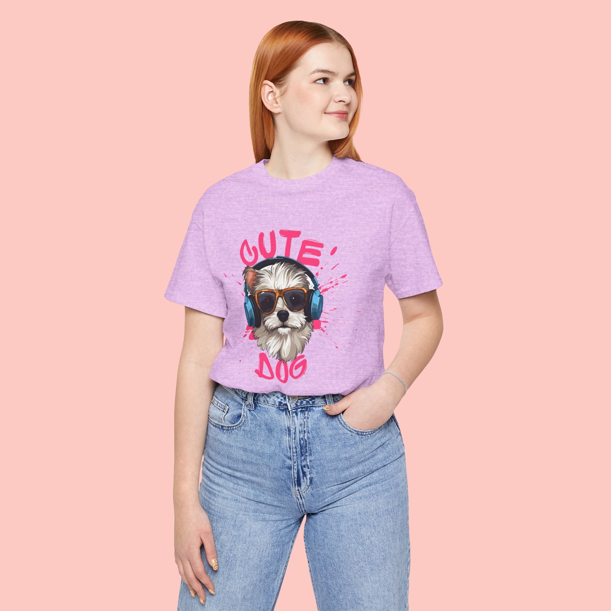 Cute Dog Tee — Headphones Puppy Graphic T-Shirt