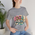Dog Mom T-Shirt — Colorful Paw Print Graphic Tee for Pet Lovers
