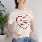 Dog Mom Heart Paw T‑Shirt