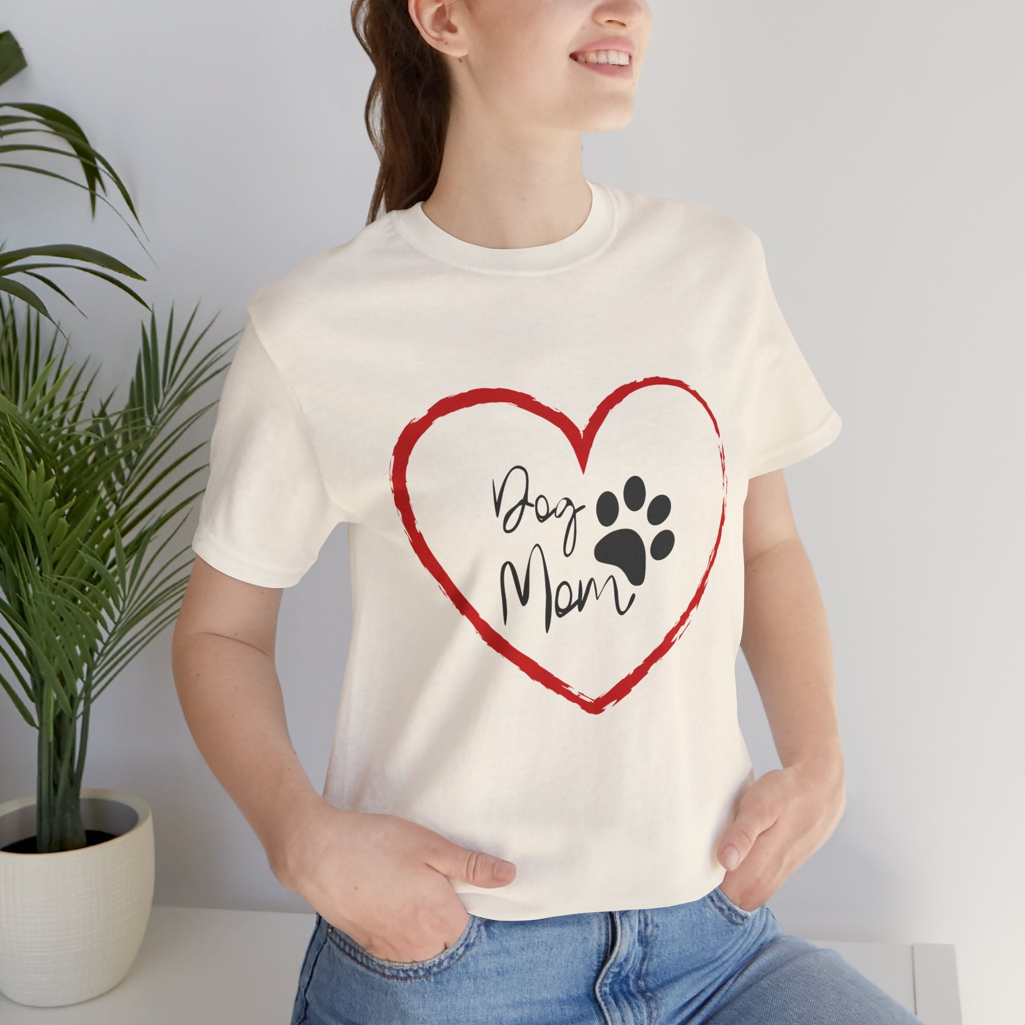 Dog Mom Heart Paw T‑Shirt