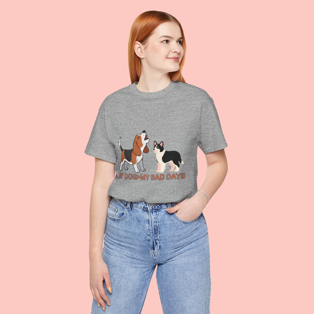 My Dog > My Bad Days T‑Shirt — Cute Beagle & Corgi Graphic Tee for Dog Lovers