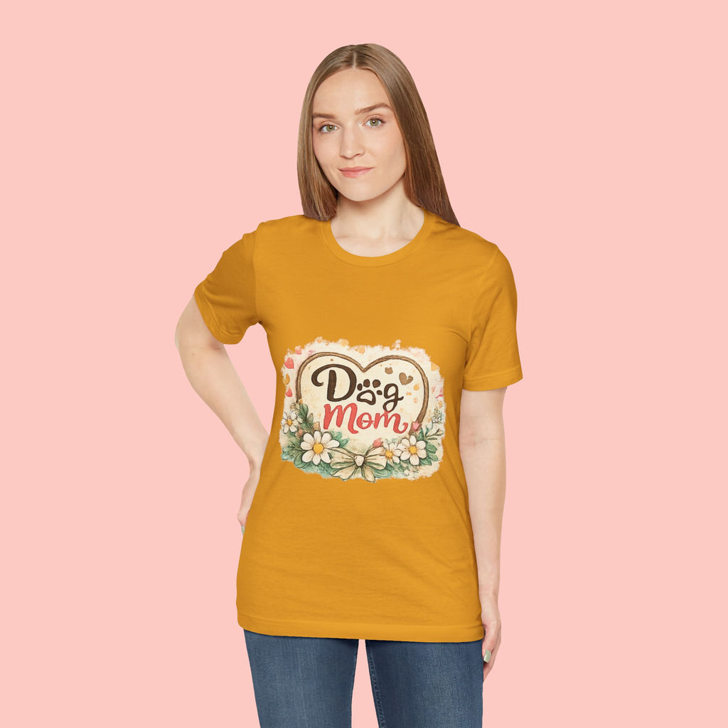 Dog Mom T-Shirt – Floral Paw Heart Graphic Tee