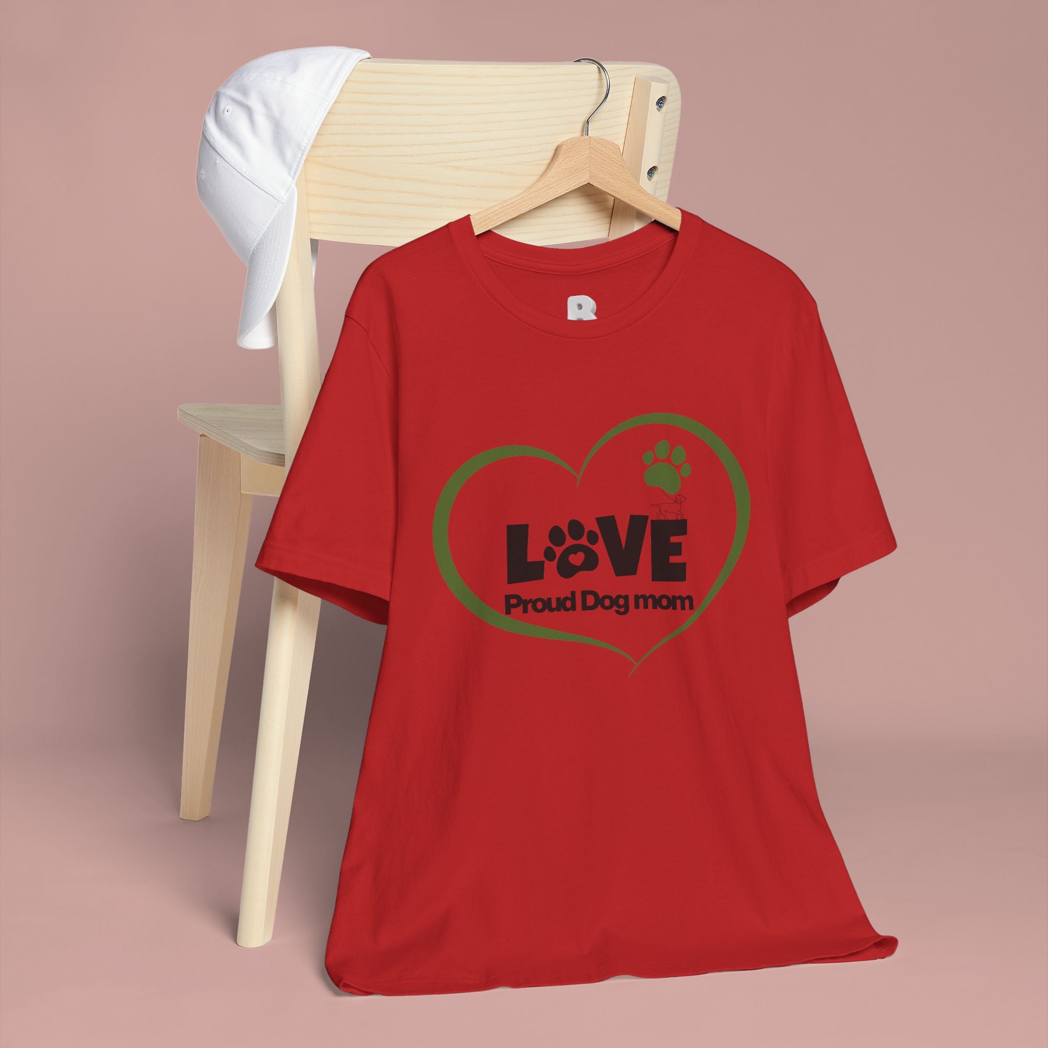 Dog Mom Love T-Shirt — "LOVE Proud Dog Mom" Heart Paw Tee