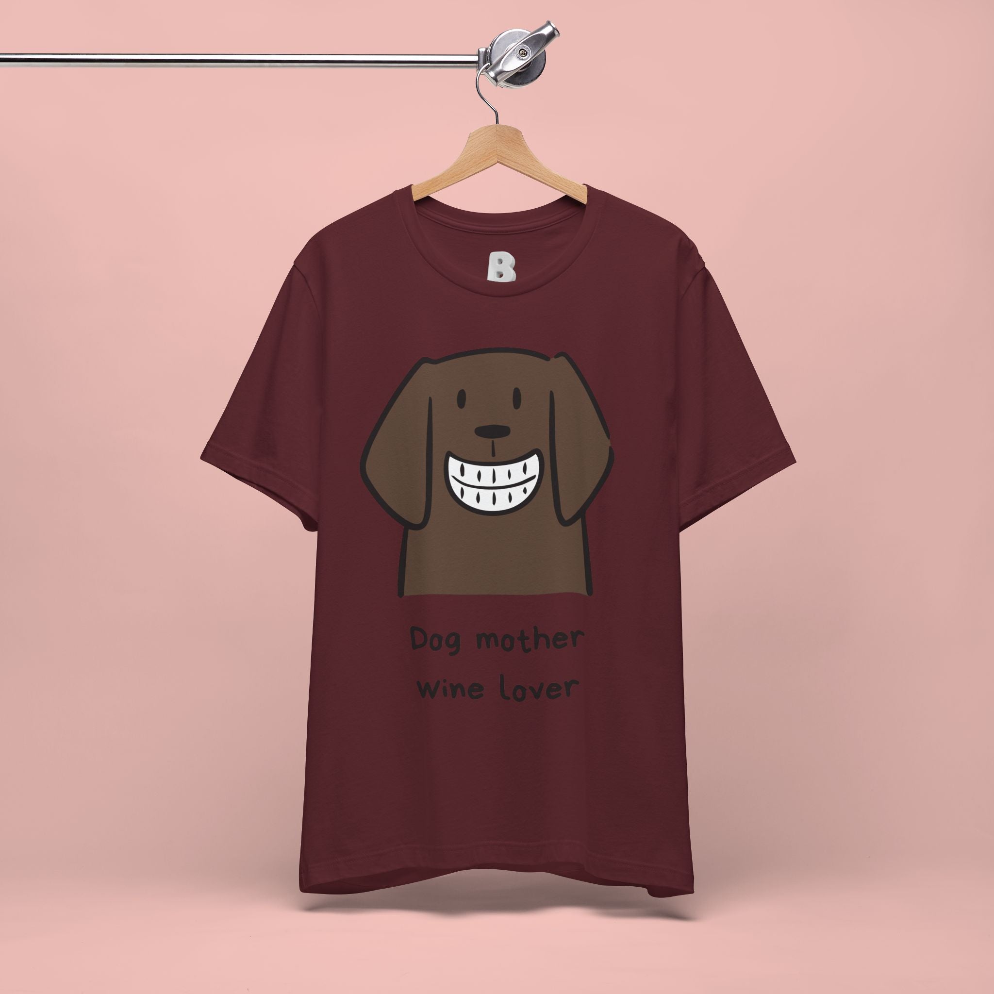 Dog Mother Wine Lover T-Shirt — Cute Cartoon Dog Graphic Tee