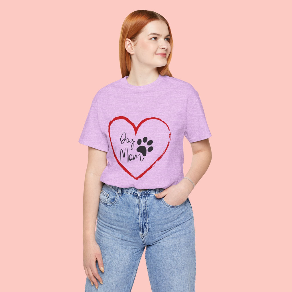 Dog Mom Heart Paw T‑Shirt