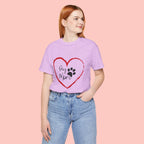 Dog Mom Heart Paw T‑Shirt