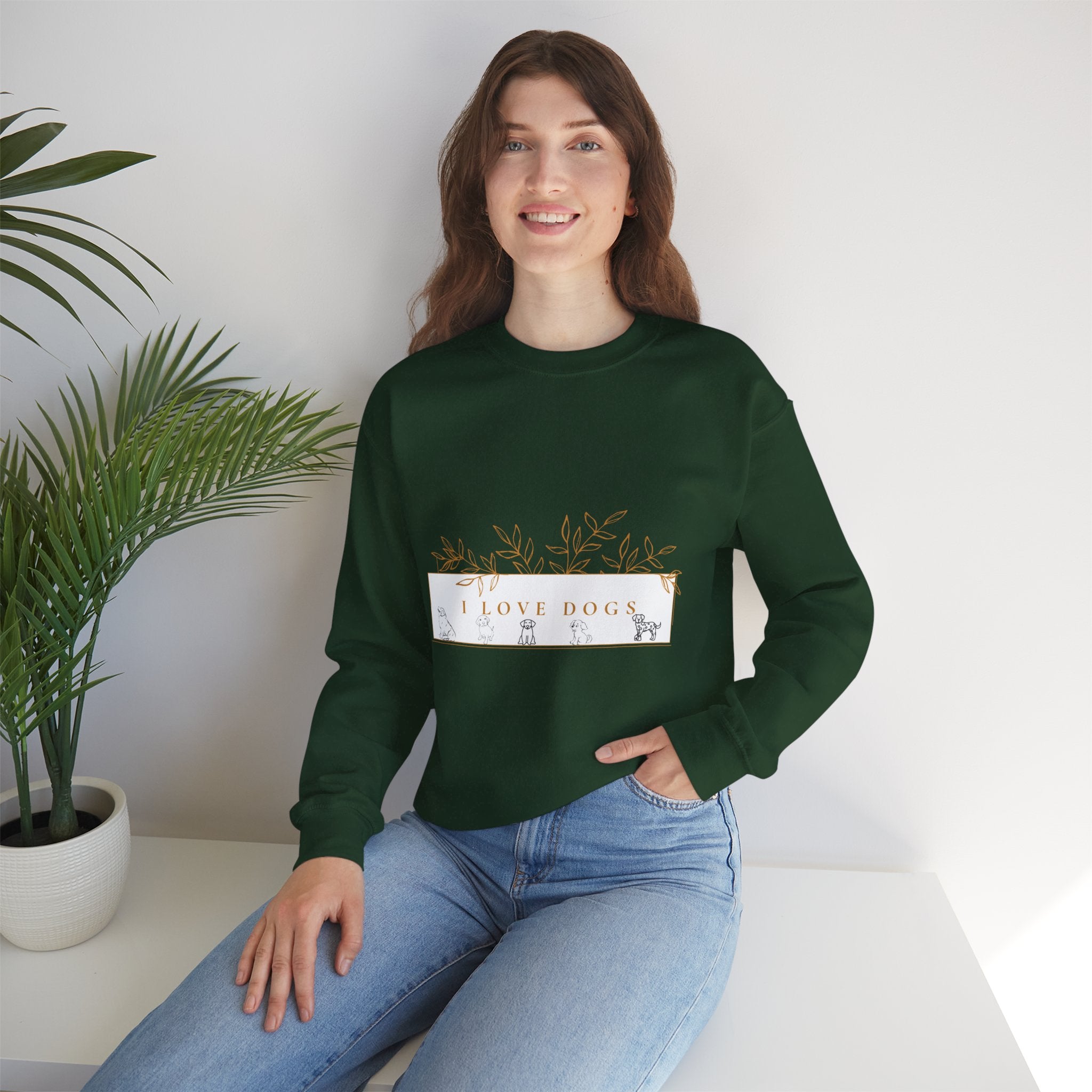 I Love Dogs Floral Crewneck Sweatshirt