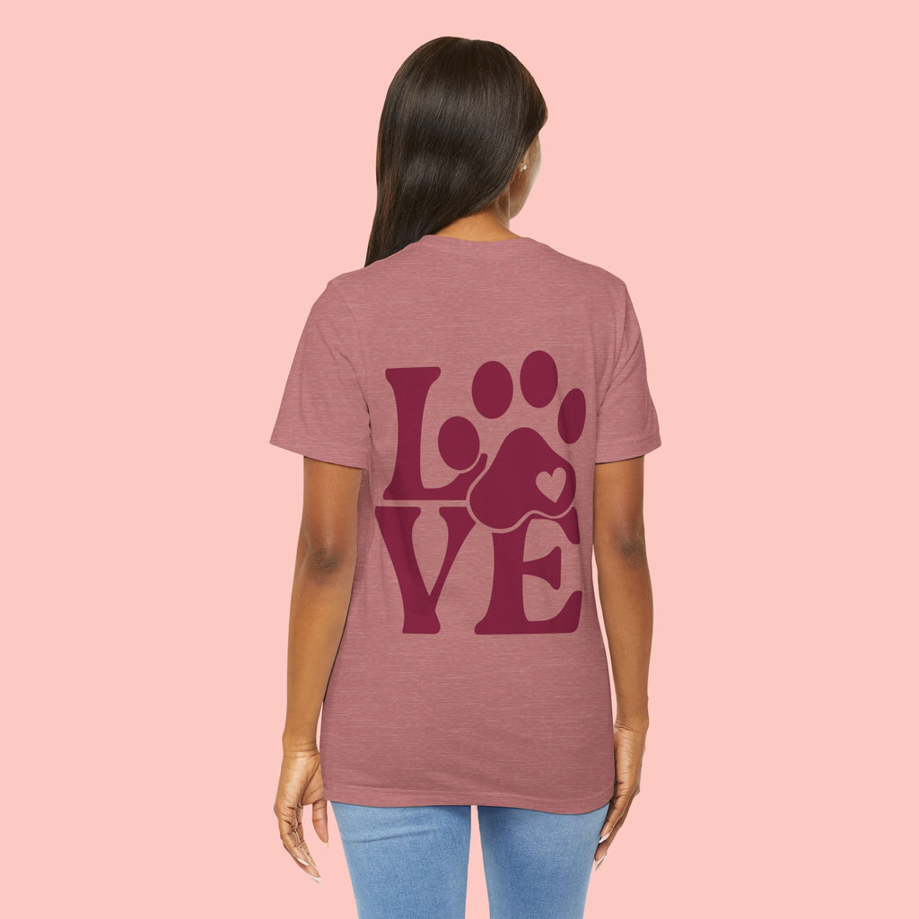 Dog Paw "LOVE" Tee - Pet Lover Graphic T-Shirt