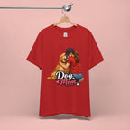 Dog Mom T-Shirt - Cute Woman Hugging Golden Retriever Tee