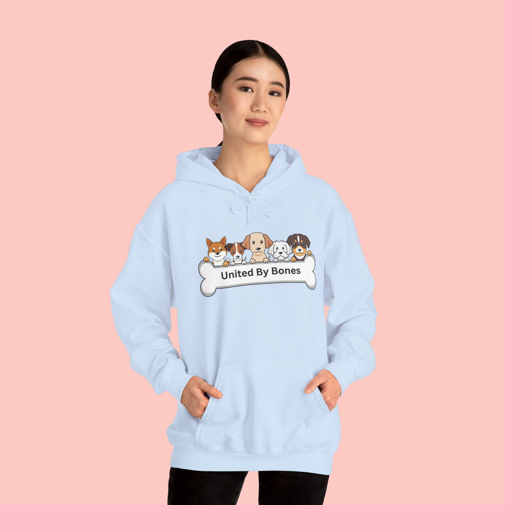 United By Bones Hoodie — Cute Cartoon Dogs Paw Bone Graphic Sweatshirt