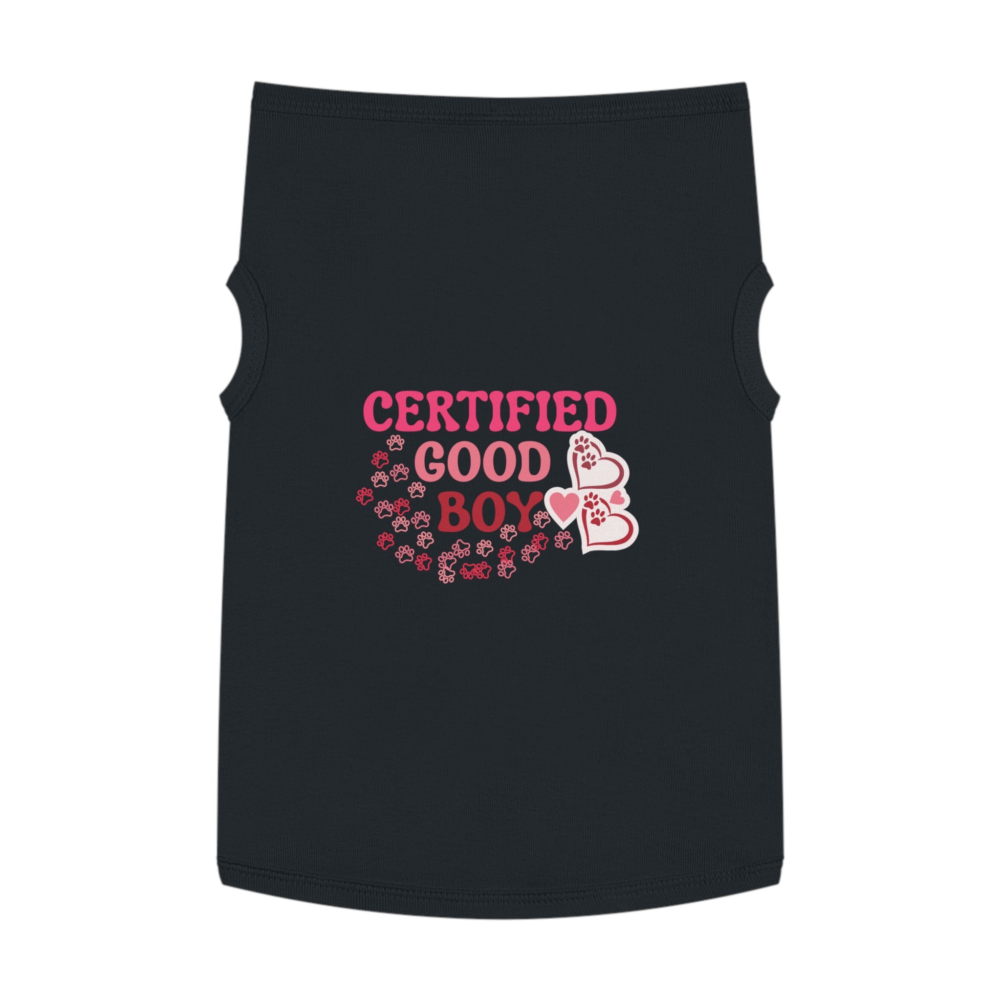 Certified Good Boy Pet Tank Top - Cute Paw & Heart Dog Tee