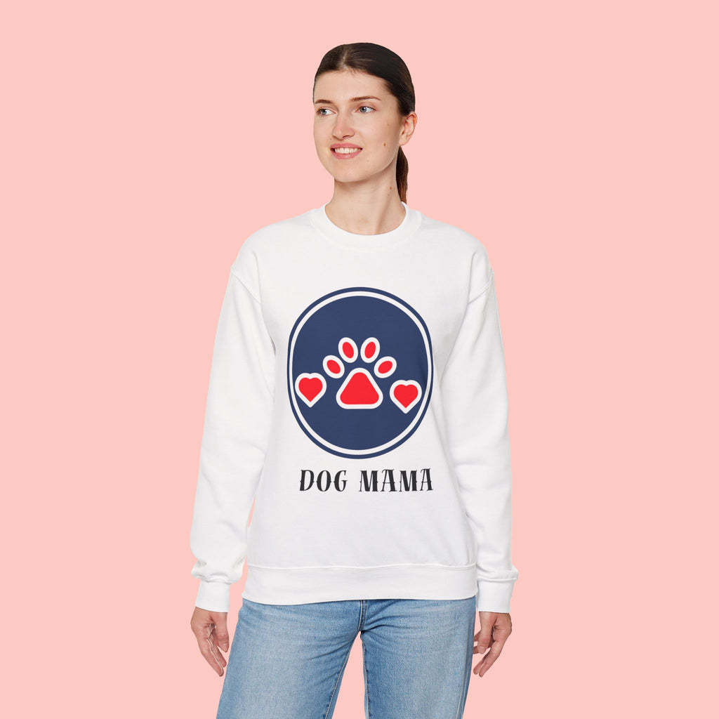 Dog Mama Crewneck Sweatshirt — Cute Paw Print Graphic for Dog Lovers