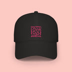 Low Profile Baseball Cap – 'Dog Mom' Pink Leopard Square Embroidered Hat