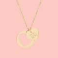 Engravable Heart Cutout Necklace — Personalized Double Pendant (Gold & Silver)