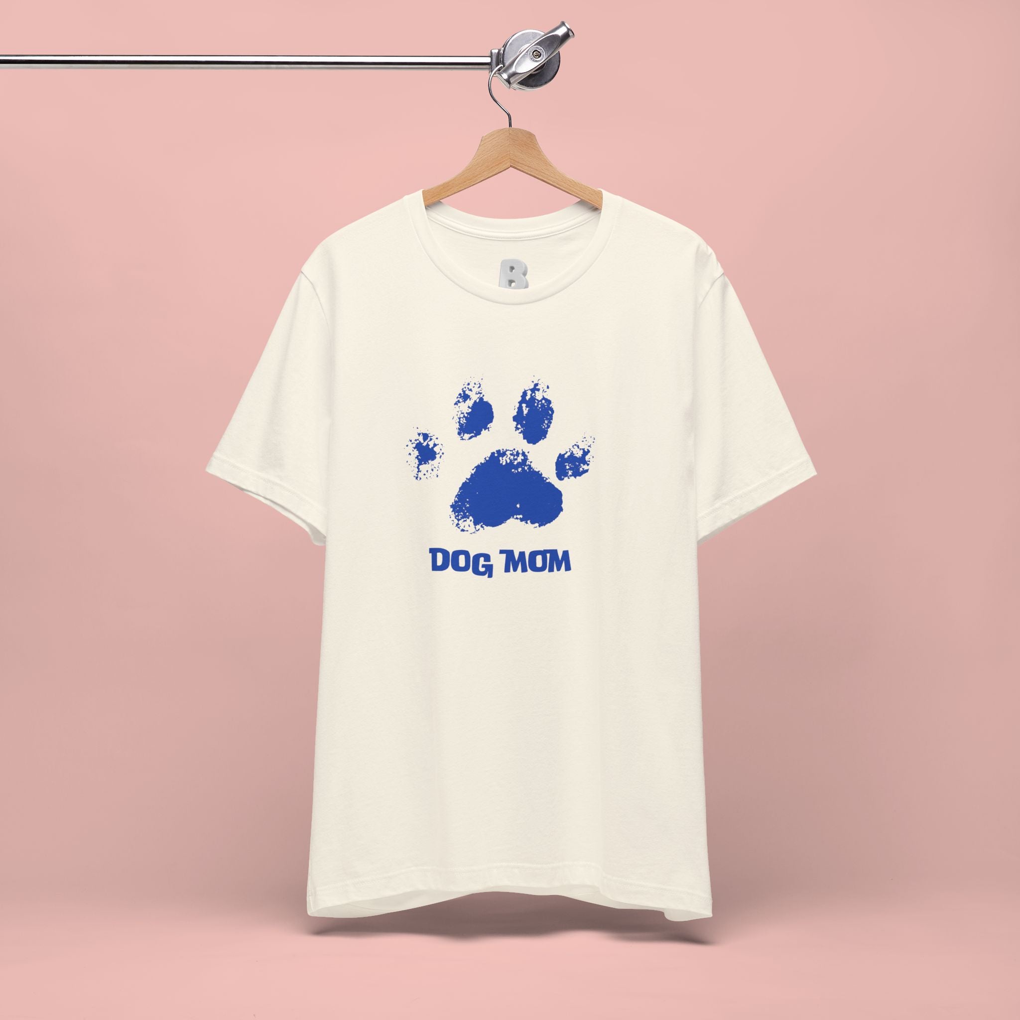 Dog Mom Paw Print T-Shirt — Distressed Blue Design
