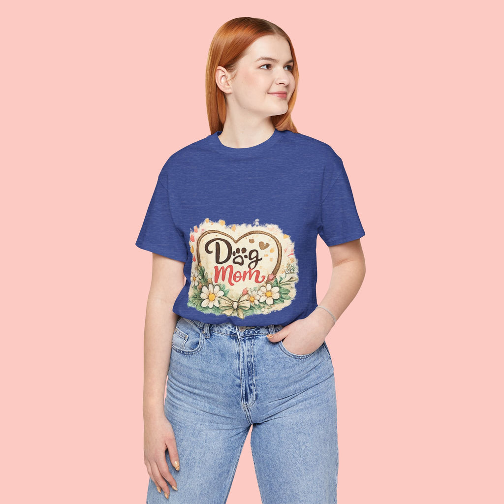 Dog Mom T-Shirt – Floral Paw Heart Graphic Tee