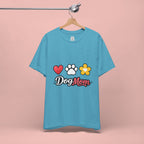Dog Mom T-Shirt – Heart, Paw & Flower Graphic Tee