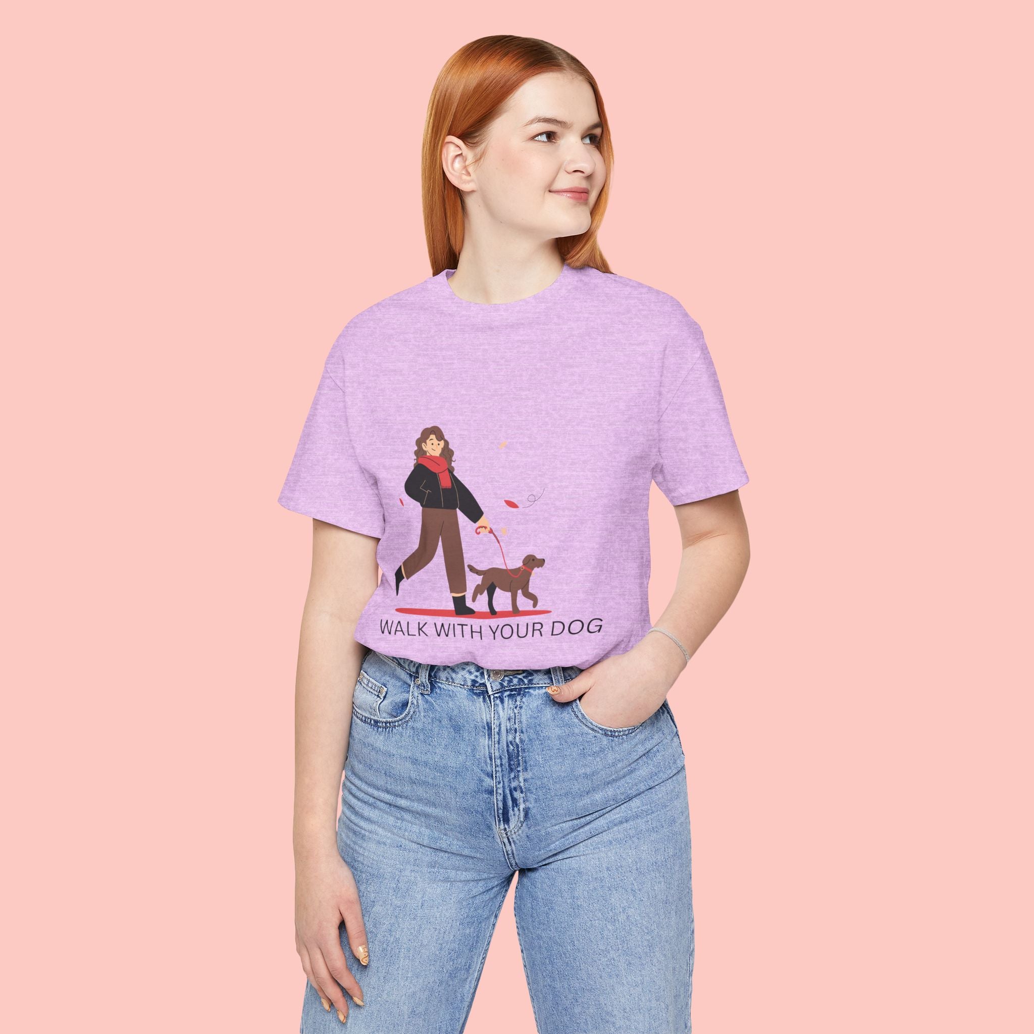 Walk With Your Dog Tee — Cute Dog Walking Graphic T-Shirt