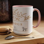 I Love Dogs Accent Coffee Mug — Gold Leaf Dog Lover Ceramic Mug (11oz & 15oz)