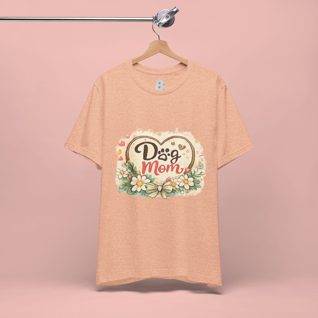 Dog Mom T-Shirt – Floral Heart Paw Design