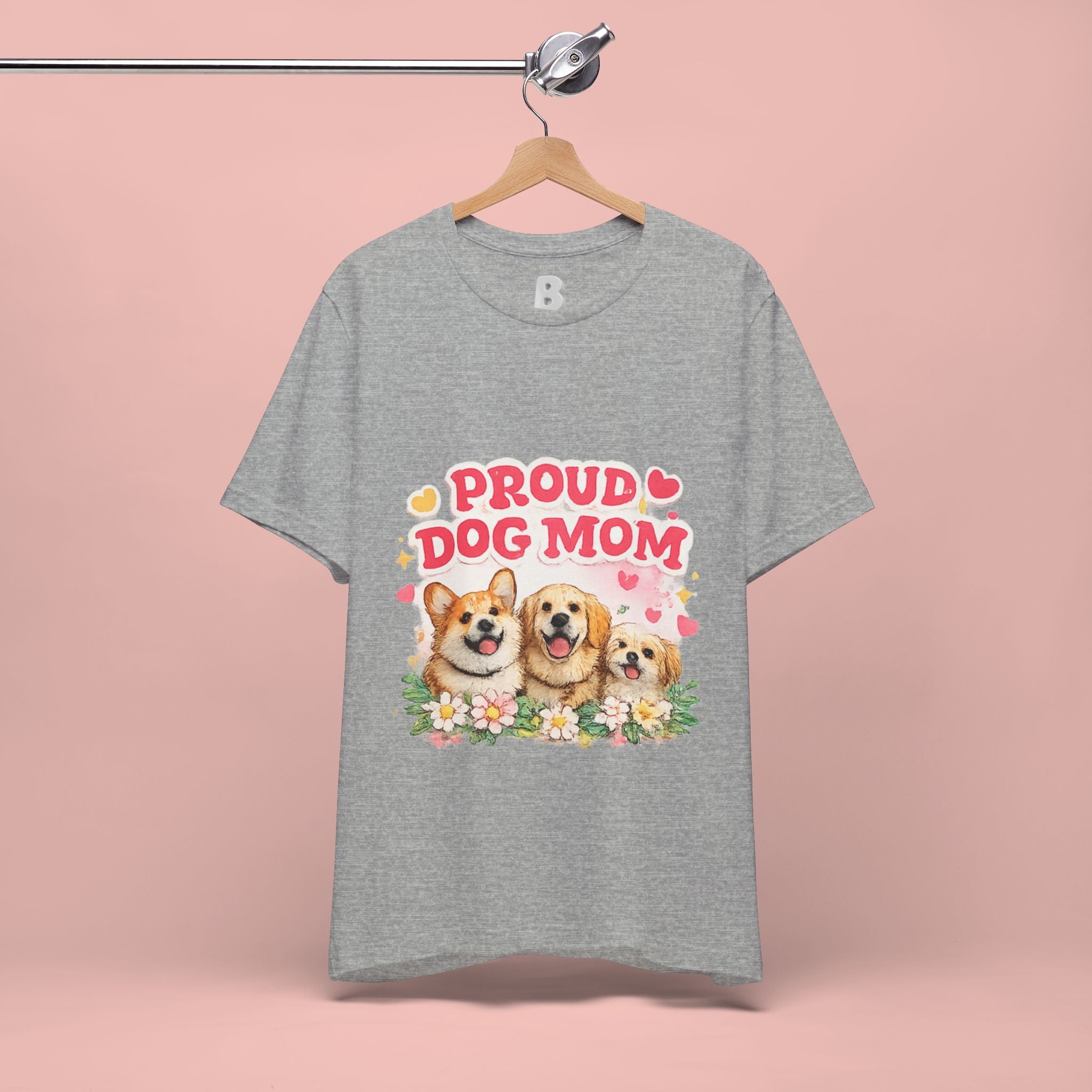 Proud Dog Mom T-Shirt — Cute Corgi & Golden Retriever Floral Tee for Pet Lovers