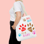 Dog Mom Tote Bag – "Fur Baby" Paw Print AOP Tote