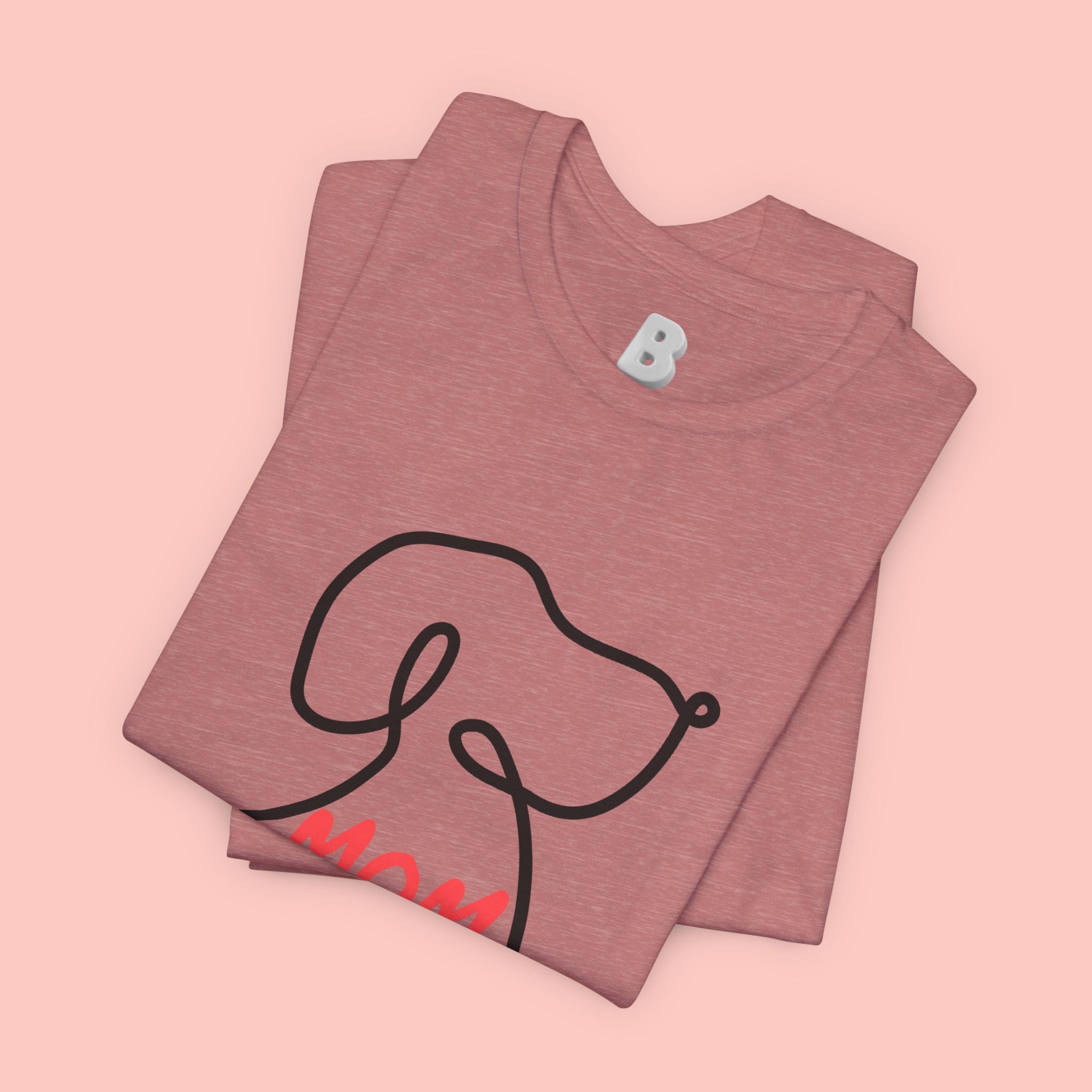 Mom Dog T-Shirt — Minimal Line Art Puppy Tee for Dog Moms, Mother's Day Gift