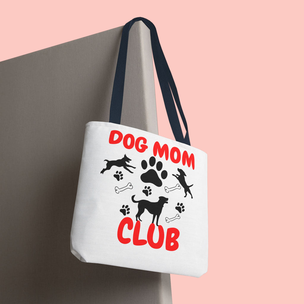 Dog Mom Club Tote Bag – Cute Paw Print Canvas Tote for Dog Lovers