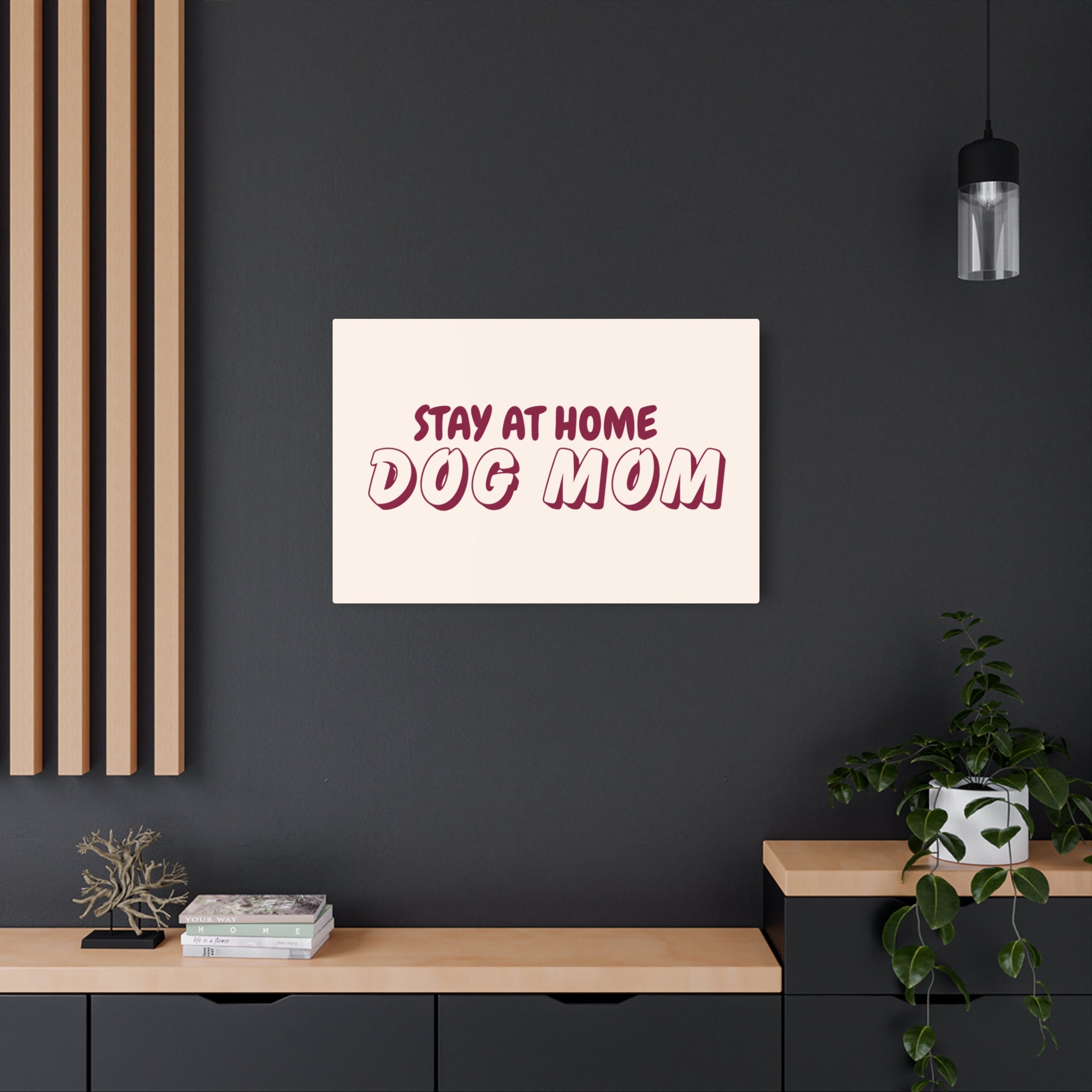 Metal Sign — "Stay At Home Dog Mom" Retro Wall Art for Dog Lovers
