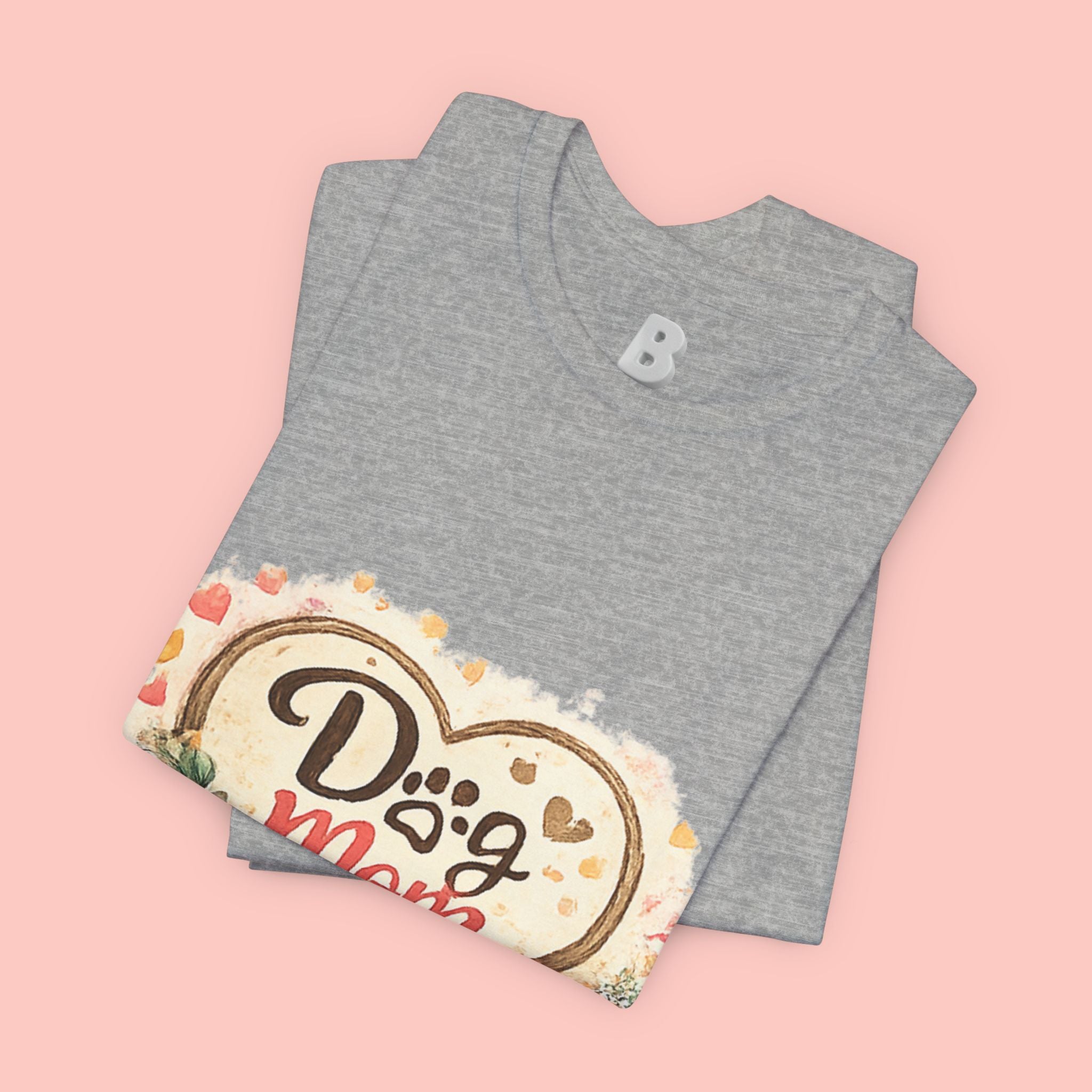 Dog Mom T-Shirt – Floral Paw Heart Graphic Tee