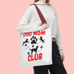Dog Mom Club Tote Bag – Cute Paw Print Canvas Tote for Dog Lovers
