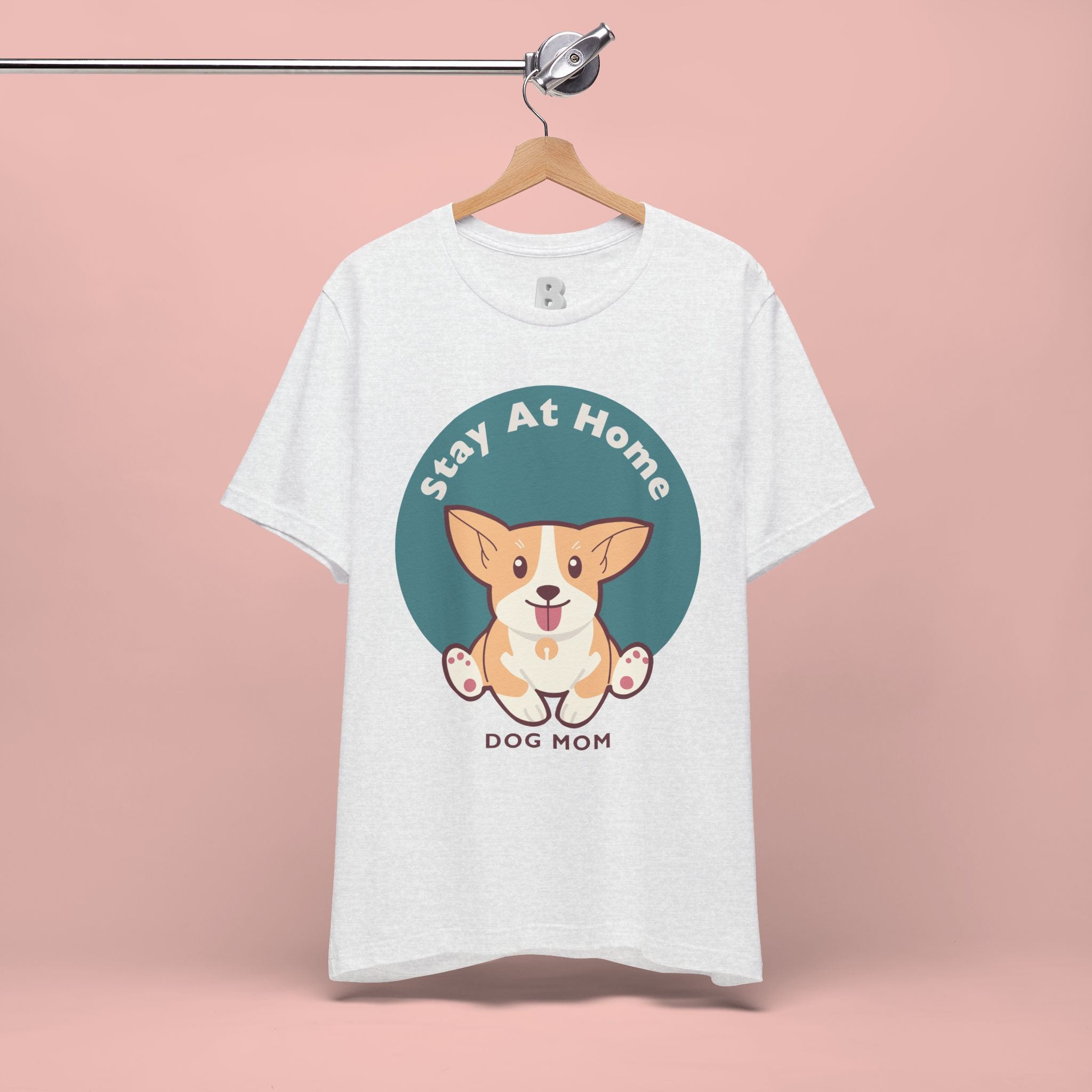 Stay At Home Dog Mom T-Shirt — Cute Corgi Graphic Tee