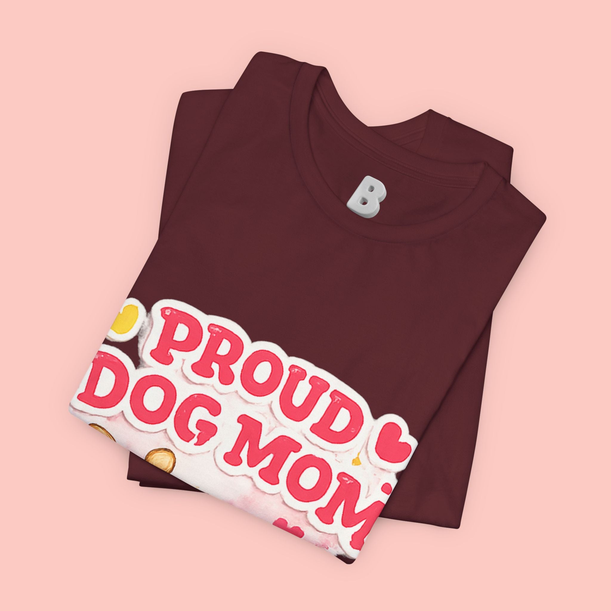 Proud Dog Mom Tee – Floral Retro Heart Design
