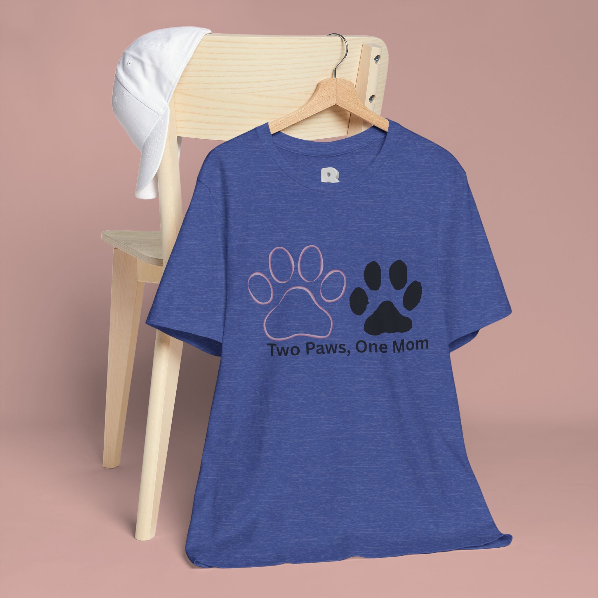 Two Paws, One Mom T-Shirt – Cute Dog Mom Paw Print Tee