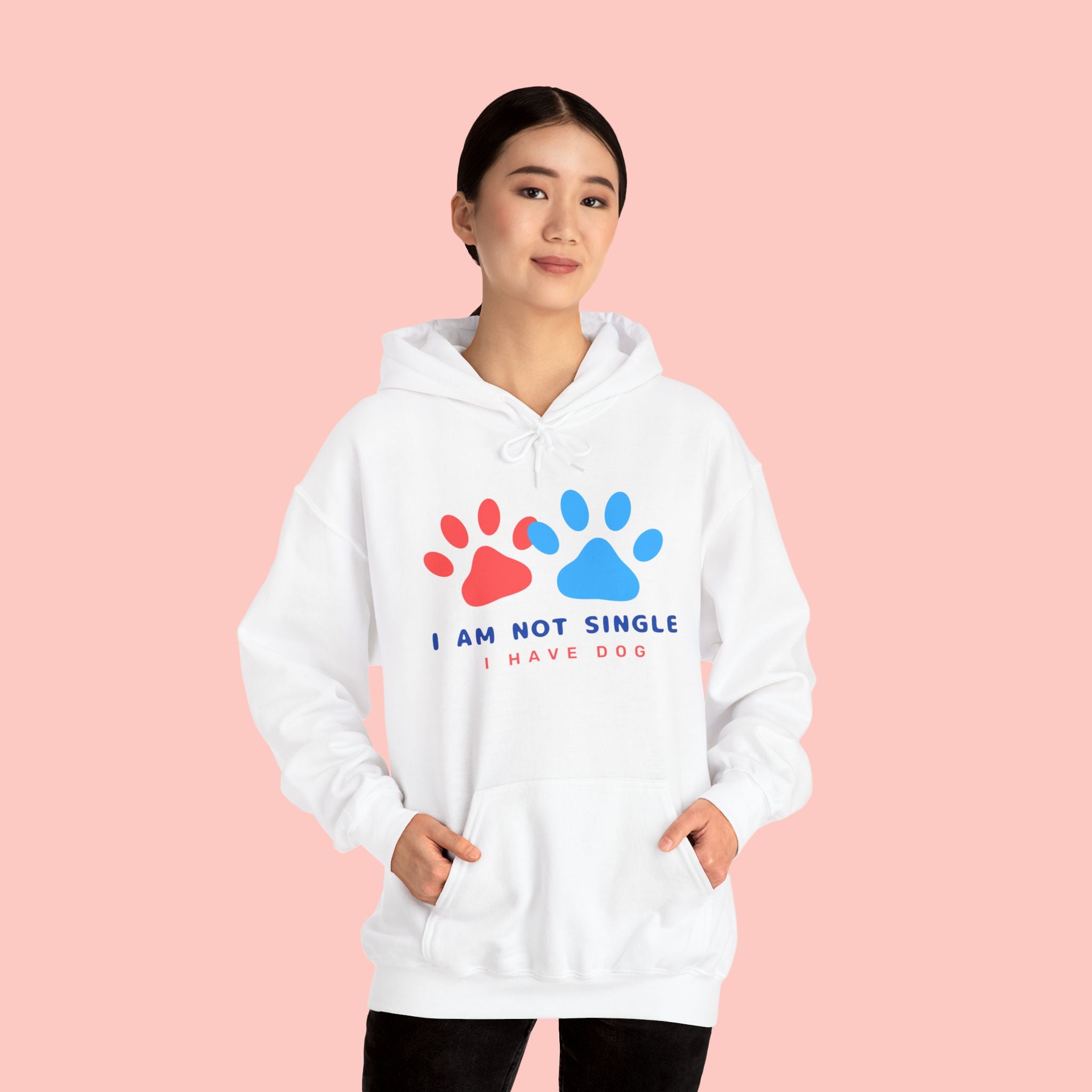 Dog Mom Hoodie – “I Am Not Single I Have Dog” Paw Print Hoodie
