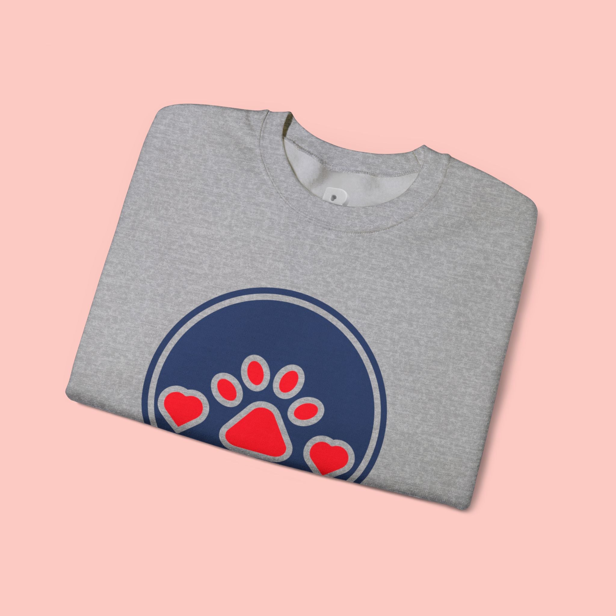 Dog Mama Crewneck Sweatshirt — Paw Print Heart Graphic