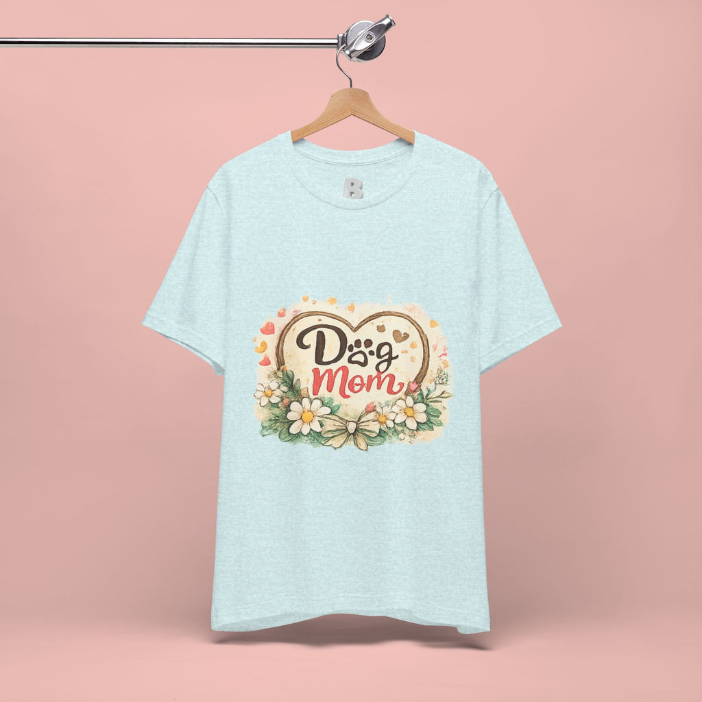 Dog Mom T-Shirt – Floral Paw Heart Graphic Tee