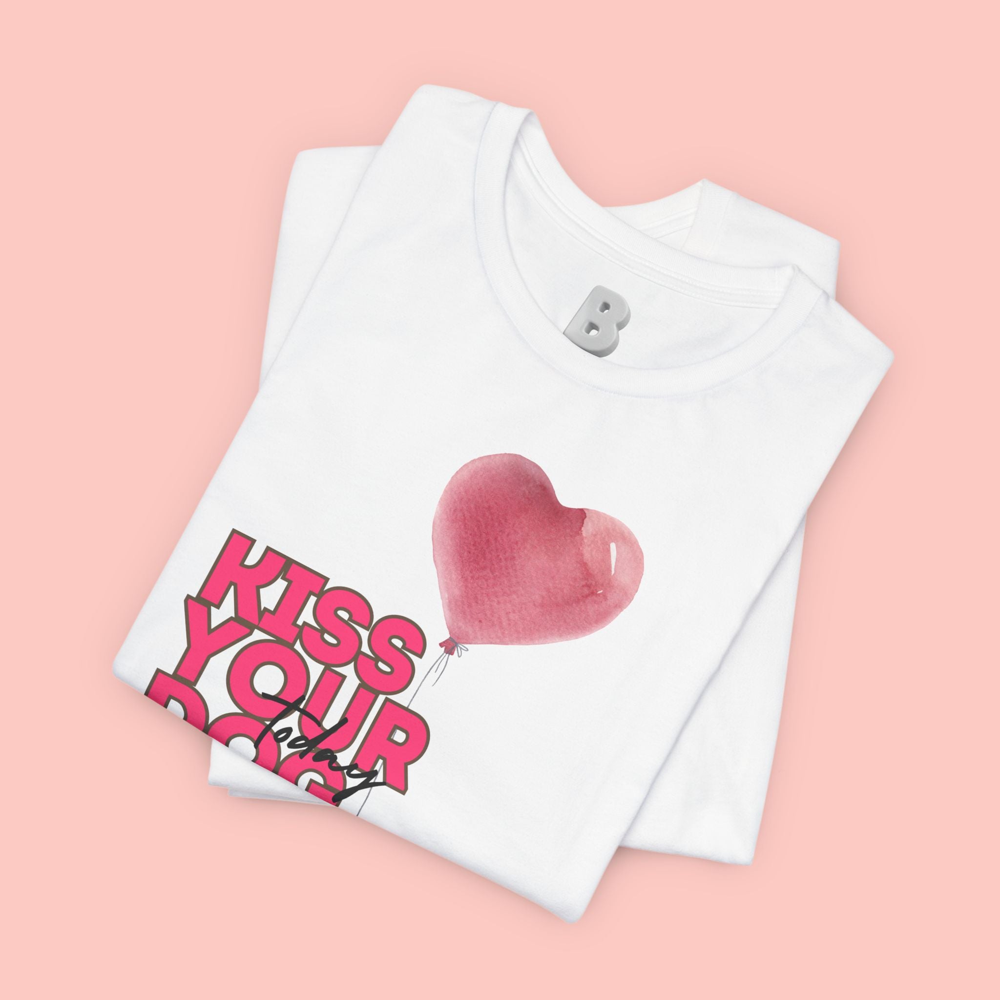 Kiss Your Dog T-Shirt — Cute Corgi with Heart Balloon Pet Lover Tee
