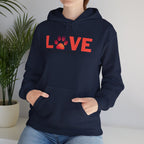Dog Lover Hoodie — "LOVE (paw) My Dog > People" Graphic Sweatshirt